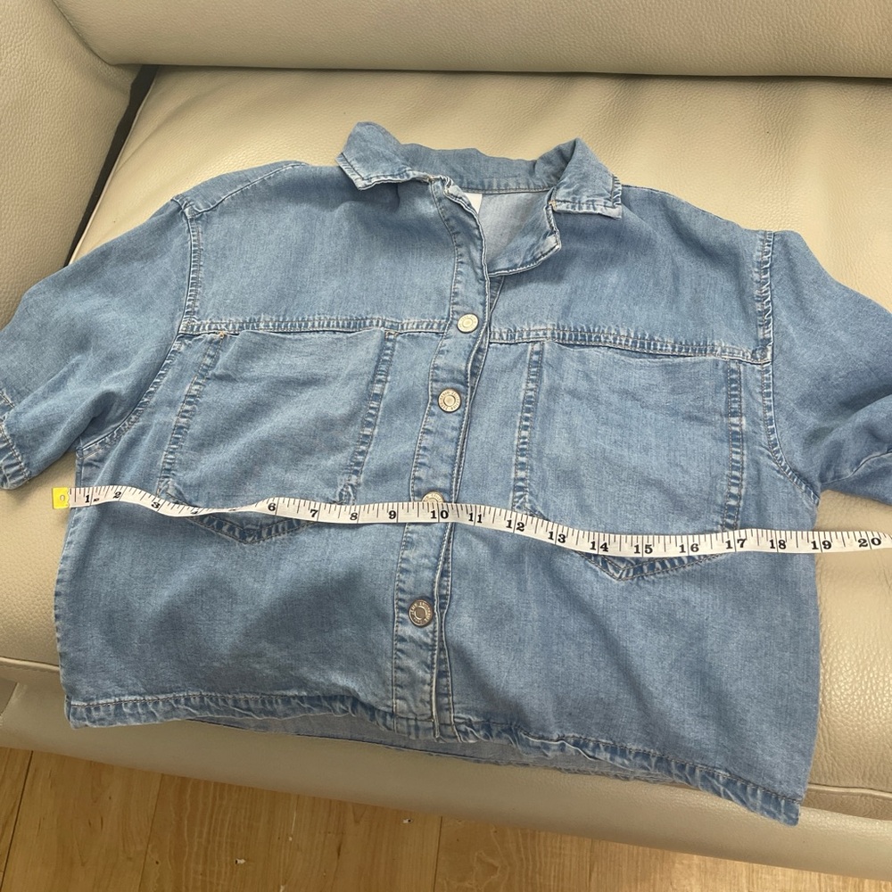 Zara Light Blue Denim Shirt - Picture 9 of 9